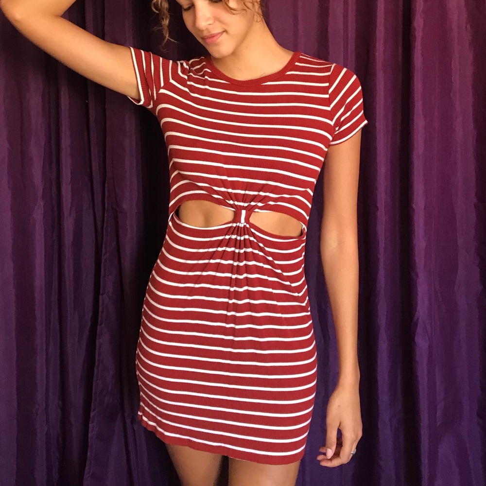Striped rust dress